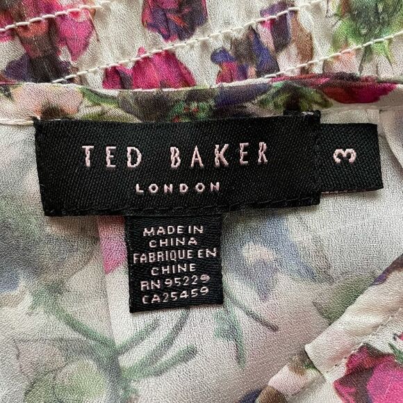 Ted Baker London Floral Print Jadii Blouse Size 3 - Picture 7 of 11